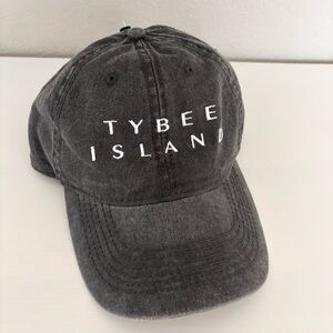 ESY Tybee Island Washed Black Embroidered Baseball Hat NWT